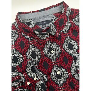 Tommy Hilfiger Button Down Shirt Nautical Rope  XXL Greek knot tile red navy